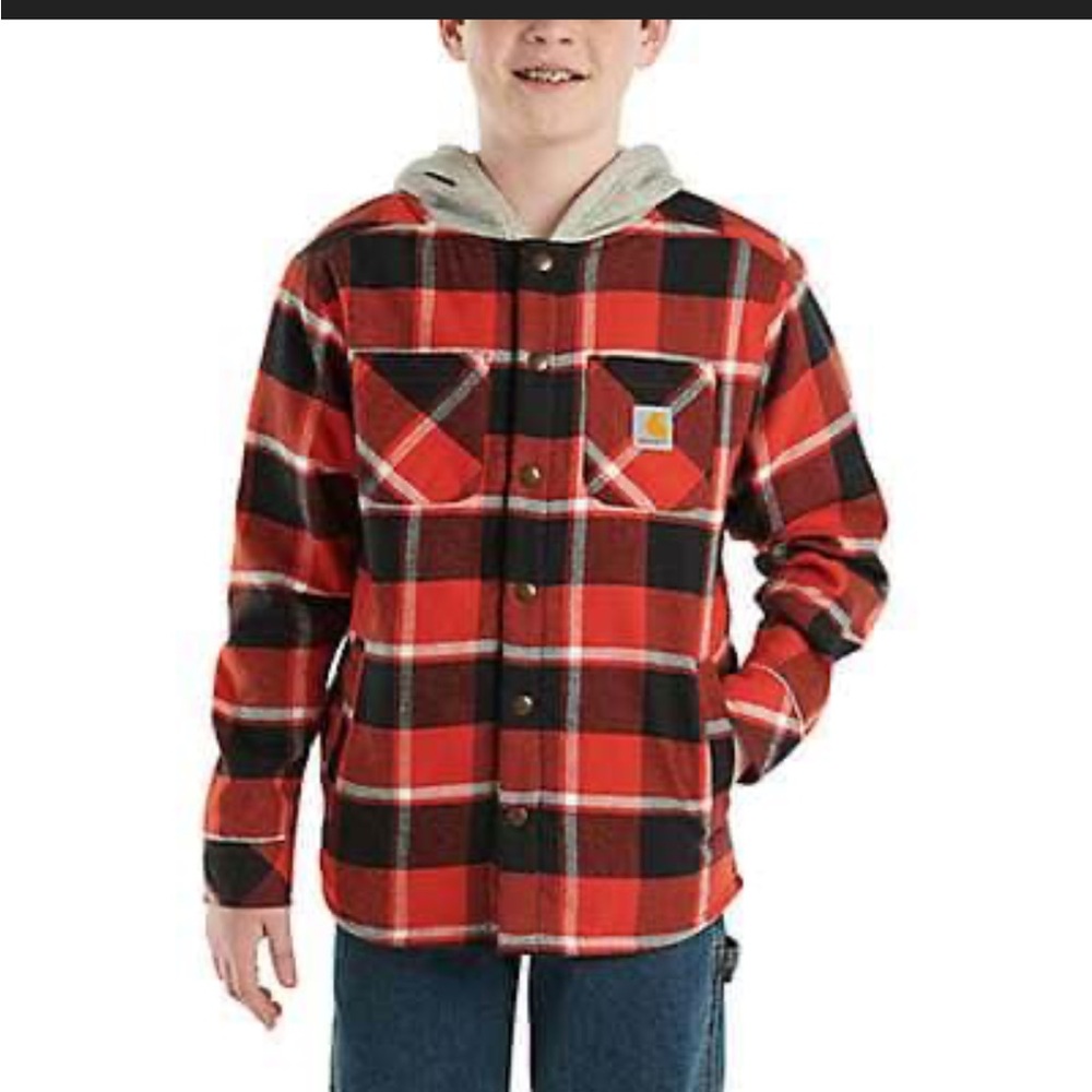 Carhartt Kids Red and Black Plaid Jacket